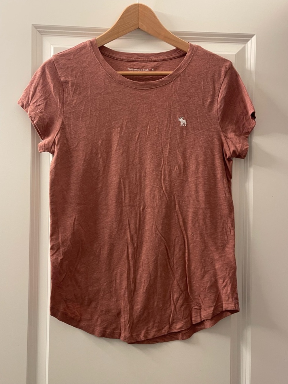 Abercrombie & Fitch Short-Sleeve Crew Tee in Dusty Rose